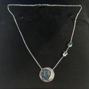 Elegant Silver Necklace with Gemstone Accents